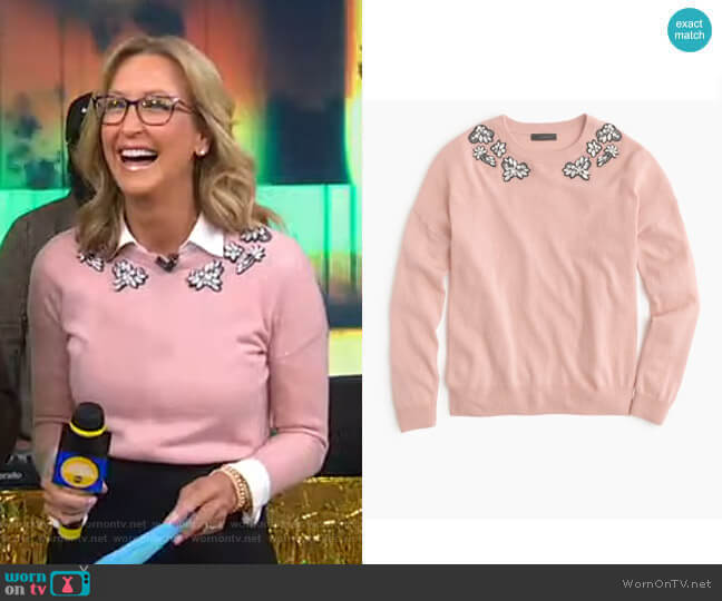 WornOnTV: Lara’s pink gemstone sweater on Good Morning America | Lara