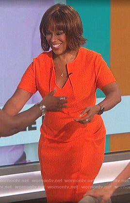 Gail King’s orange knit dress on The Talk