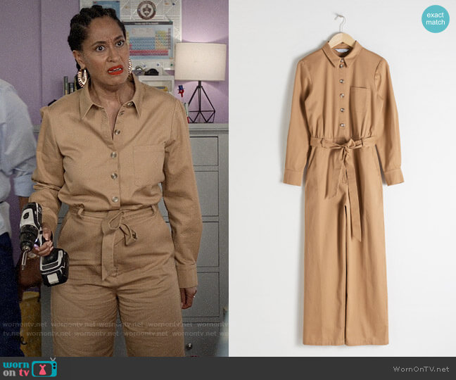 & Other Stories Belted Cotton Boilersuit worn by Rainbow Johnson (Tracee Ellis Ross) on Blackish