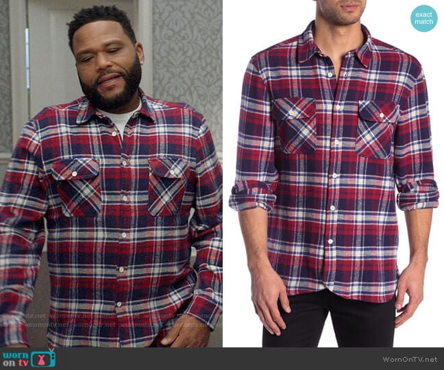 Ovadia & Sons Ian Flannel Shirt worn by Andre Johnson (Anthony Anderson) on Black-ish