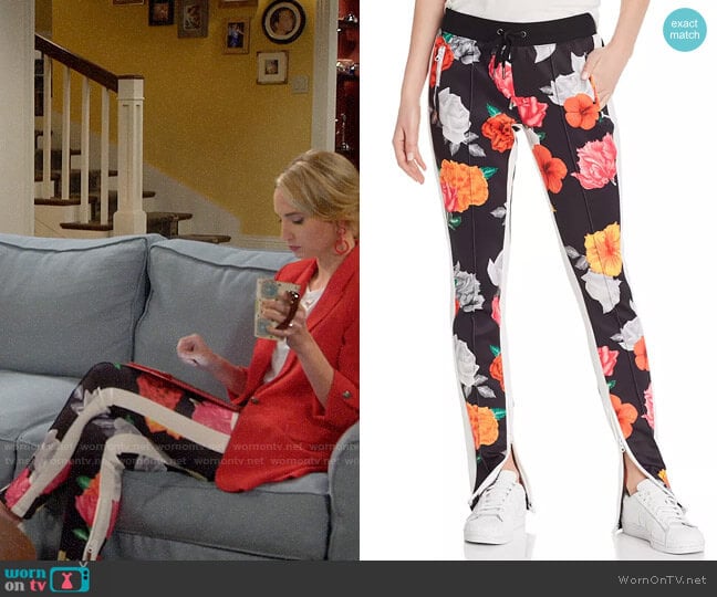 Pam & Gela Floral-Print Track Pants worn by Mandy Baxter (Molly McCook) on Last Man Standing