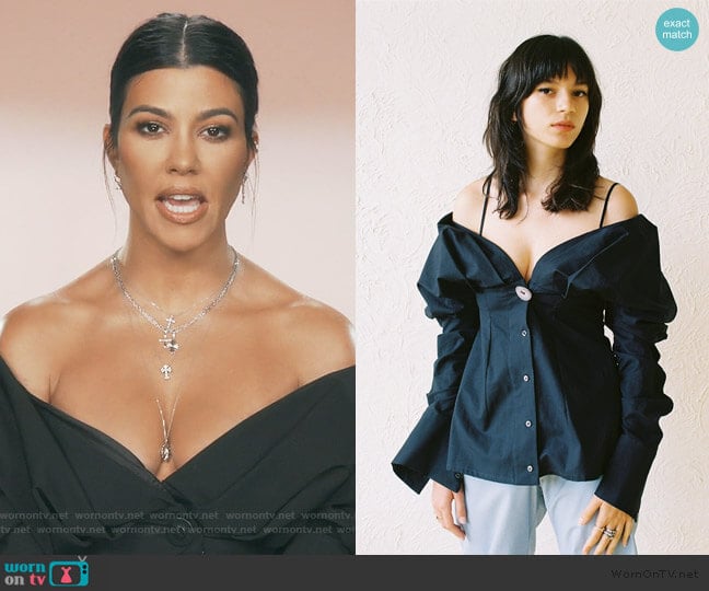 Fru Fru Shirt by Paris Georgia worn by Kourtney Kardashian on Keeping Up with the Kardashians