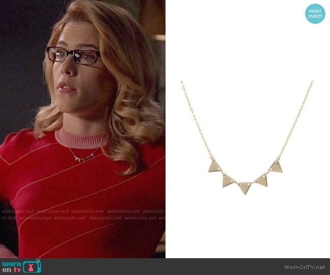 Peggy Li Triangles Necklace worn by Felicity Smoak (Emily Bett Rickards) on Arrow