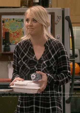 Penny's black plaid shirt on The Big Bang Theory