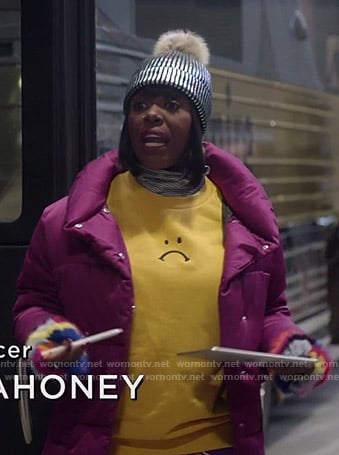 Porsha's yellow unhappy face print sweatshirt on Empire