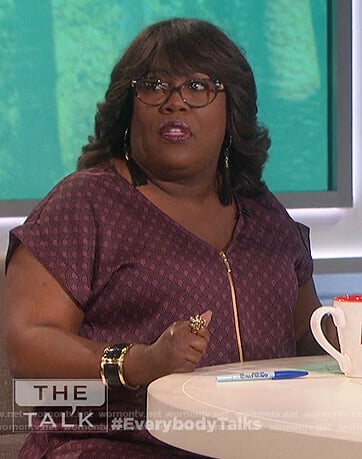 Sheryl’s purple printed top on The Talk