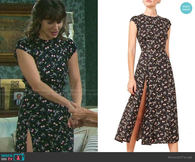 Reformation Gavin Dress worn by Sarah Horton (Linsey Godfrey) on Days of our Lives