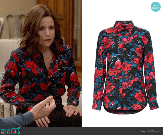 Saint Laurent Floral Shirt worn by Selina Meyer (Julia Louis-Dreyfus) on Veep