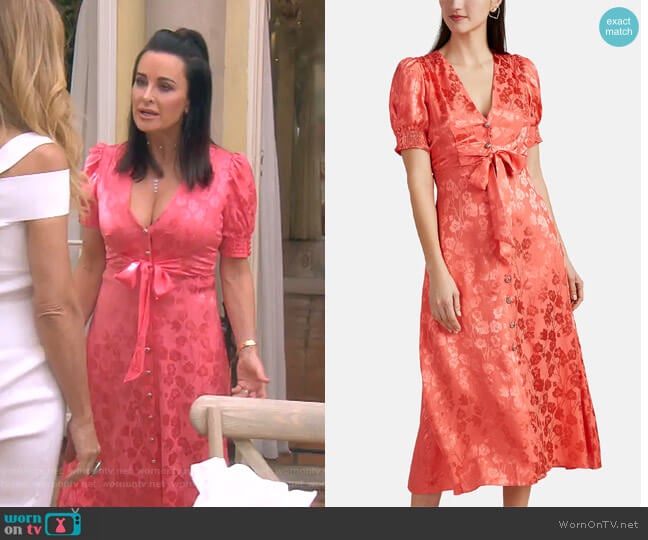 Lea Dress by Saloni worn by Kyle Richards on The Real Housewives of Beverly Hills