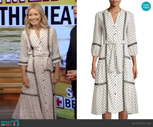 Sandrelli Dress by Shoshanna worn by Kelly Ripa on Live with Kelly and Mark