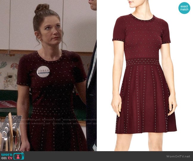 Sandro Montaigne Studded Knit Dress worn by Beth Hennick (Emily Pendergast) on Veep