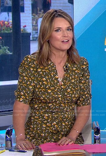 WornOnTV: Savannah’s yellow floral midi dress on Today | Savannah ...