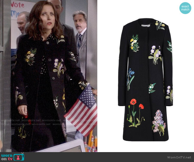 Stella McCartney Nadia Coat worn by Selina Meyer (Julia Louis-Dreyfus) on Veep