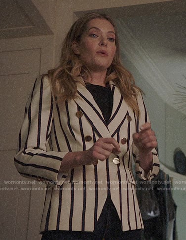 Sutton’s striped blazer on The Bold Type