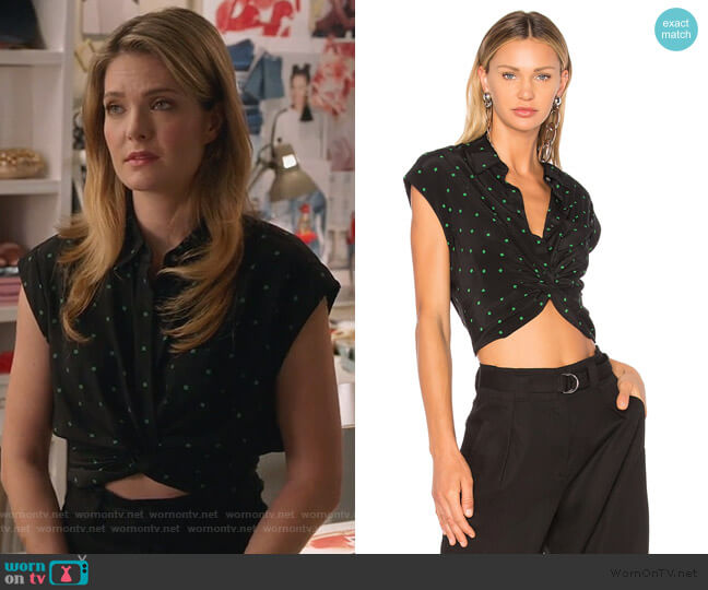 Collared Knot Front Shirt by T by Alexander Wang worn by Sutton (Meghann Fahy) on The Bold Type