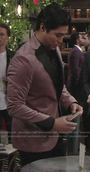 Ted’s pink velvet jacket on The Young and the Restless