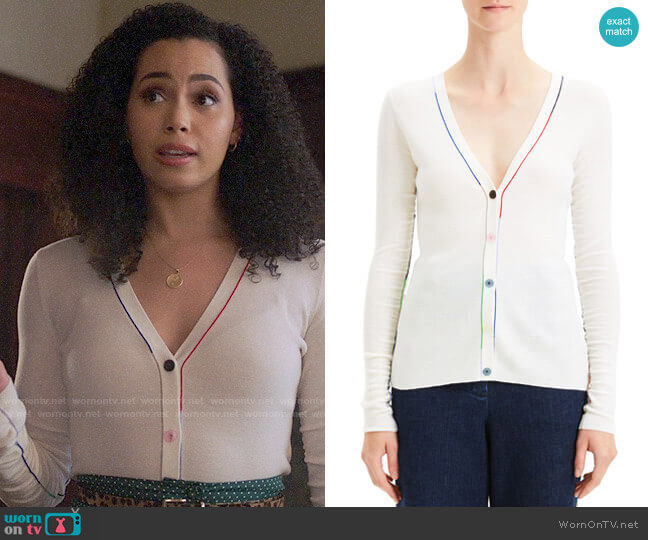 Theory Multi Color Cardigan worn by Macy Vaughn (Madeleine Mantock) on Charmed