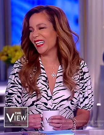 WornOnTV: Sunny’s white tiger stripe dress on The View | Sunny Hostin ...