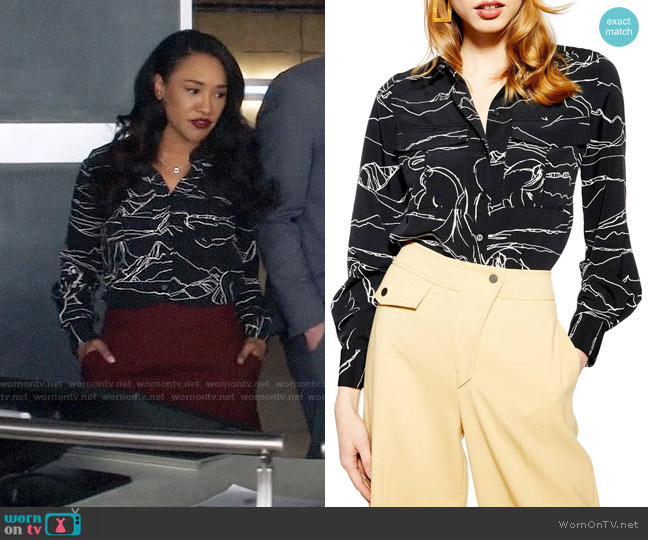 Topshop Horse Fem Utility Blouse worn by Iris West (Candice Patton) on The Flash