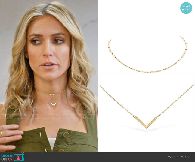 Uncommon James Better On You and Baby V Necklaces worn by Kristin Cavallari on Very Cavallari