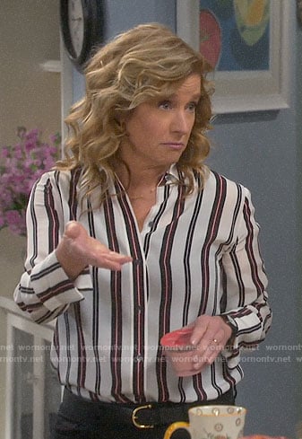 Vanessa's striped button down blouse on Last Man Standing