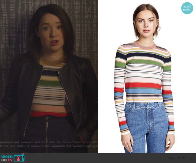 Palmas Sweater by Veronica Beard worn by Marissa Gold (Sarah Steele) on The Good Fight