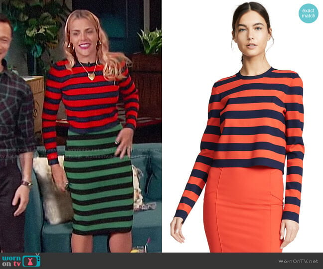 Veronica Beard Broome Sweater worn by Busy Philipps  on Busy Tonight