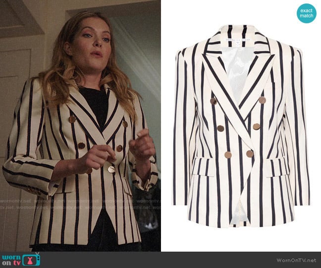 Veronica Beard Empire striped dickey blazer by Veronica Beard worn by Sutton (Meghann Fahy) on The Bold Type