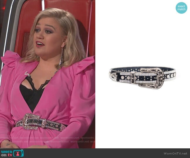 Flower Belt by Veronica Beard worn by Kelly Clarkson on The Voice