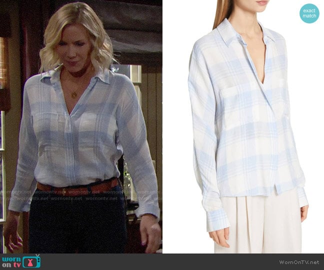 WornOnTV: Brooke’s blue plaid shirt on The Bold and the Beautiful ...