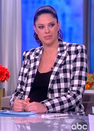 Abby's gingham check blazer on The View