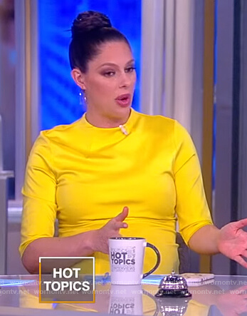 Abby’s yellow fitted dress on The View