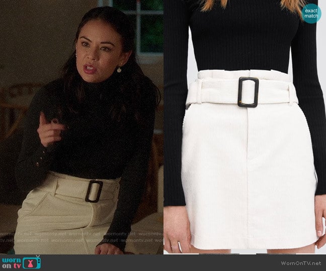 Zara Corduroy Skirt worn by Mona Vanderwaal (Janel Parrish) on Pretty Little Liars The Perfectionists