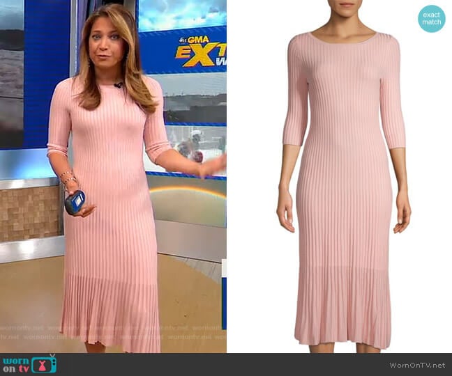 Textured Sheath Dress by 525 America worn by Ginger Zee on Good Morning America