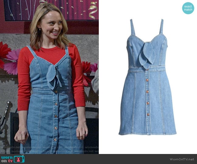 7 For All Mankind Double Bow Tie-Front Denim Dress worn by Sherry on Modern Family