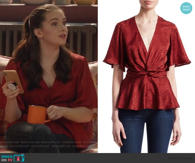 Alma Wrap Top by A.L.C. worn by Jane Sloan (Katie Stevens) on The Bold Type