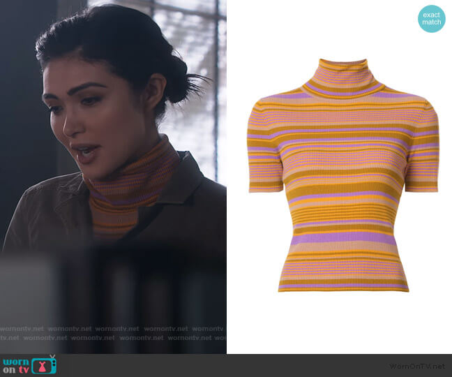 Dominico Top by A.L.C. worn by Cassidy Barrett (Daniella Pineda) on What/If