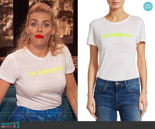 La Californie Linen Tee by A.L.C. worn by Busy Philipps  on Busy Tonight