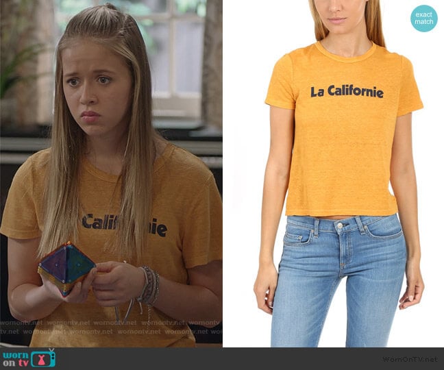 La Californie Tee by A.L.C. worn by Samantha Hughes (Holly Barrett) on Life in Pieces