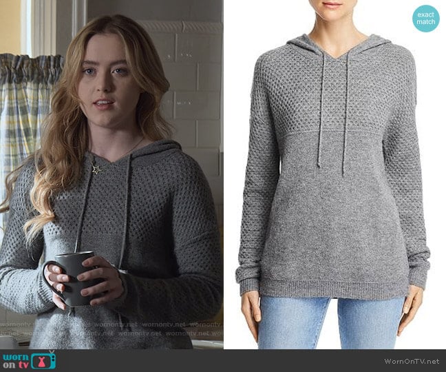 Honeycomb Hooded Sweater by Aqua worn by Allie Pressman (Kathryn Newton) on The Society