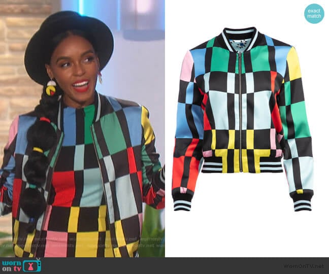 Lonnie Reversible Bomber by Alice + Olivia worn by Janelle Monae on The Talk