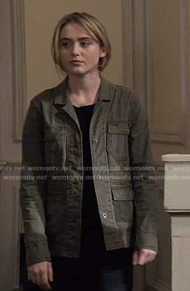 Allie’s green utility jacket on The Society