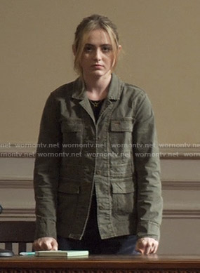 Allie’s green utility jacket on The Society