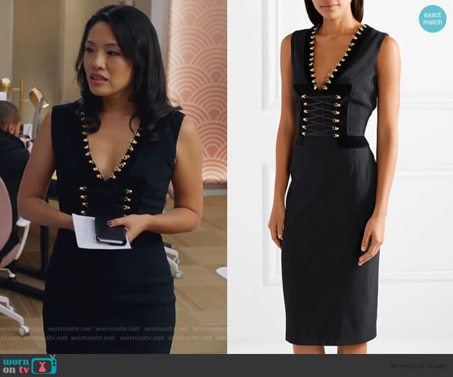 Adriana Lace-up Dress by Altuzarra worn by Emily Chang on The Bold Type