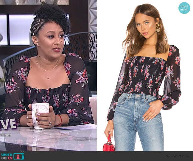 Beverly Top by Amur worn by Tamera Mowry on The Real