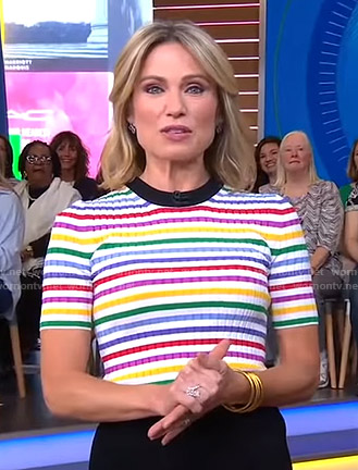 Amy’s rainbow stripe top on Good Morning America