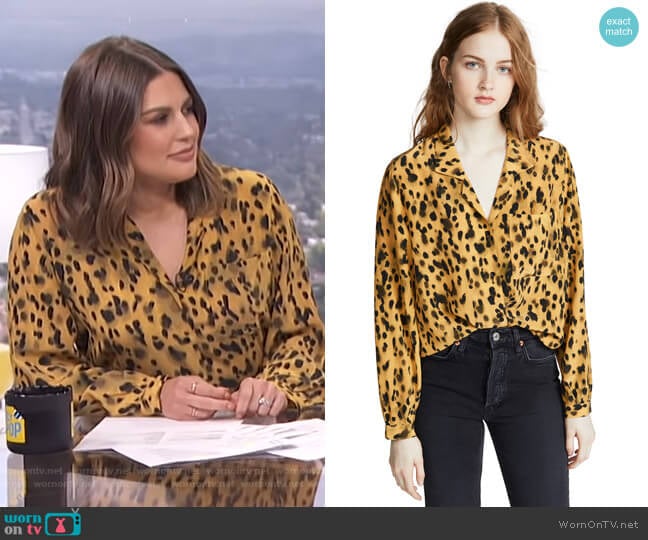 WornOnTV Carissa s yellow leopard print blouse on E News