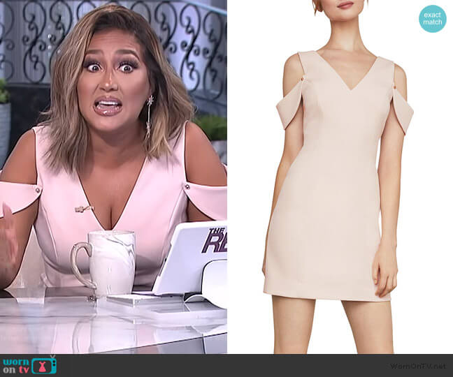 WornOnTV: Adrienne’s pink cold shoulder mini dress on The Real ...