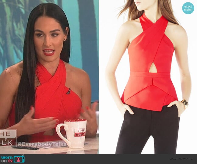 Remmie Top by BCBGMAXAZRIA worn by Nikki Bella on The Talk