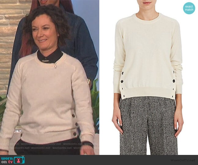 Vent Cashmere Sweater by Barneys New York worn by Sara Gilbert on The Talk